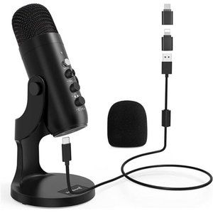 USB Microphone,Condenser Computer PC Mic,Plug&Play Gaming Microphones for PS 4&5